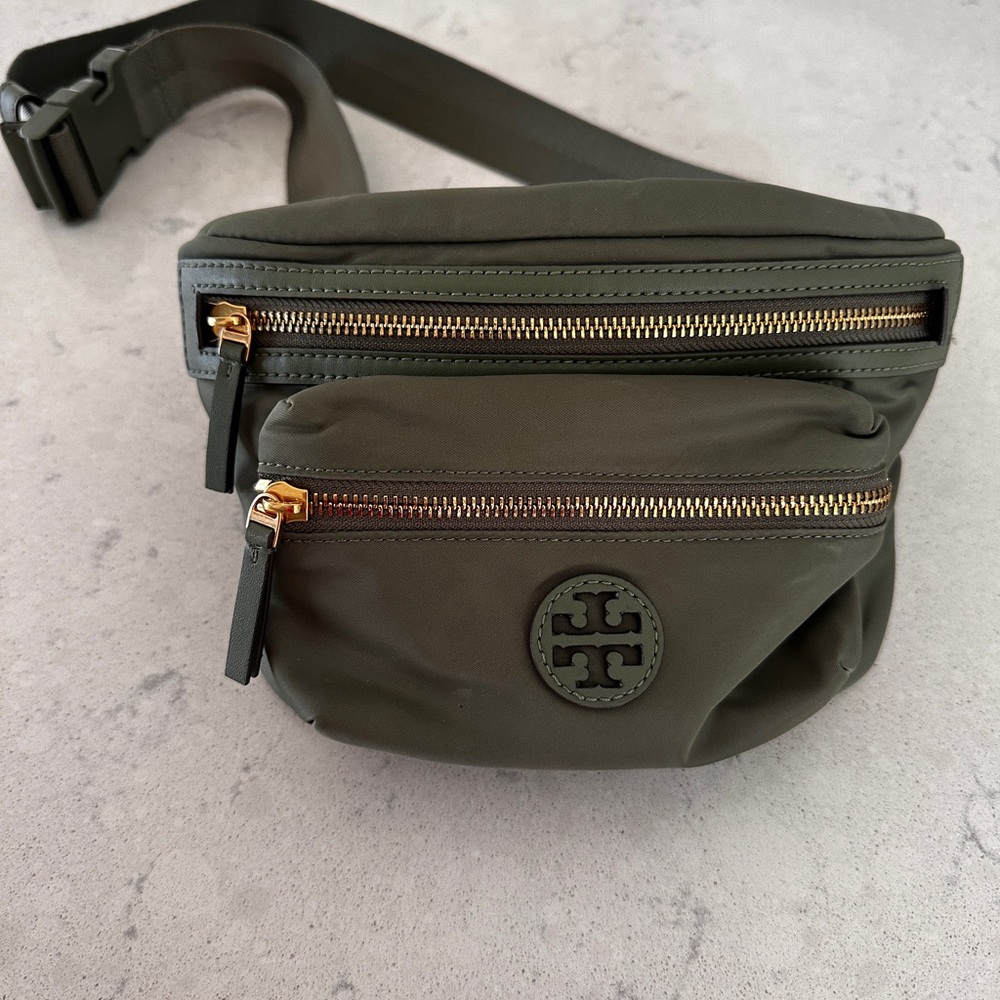 Tory Burch Green Crossbody Bag with Gold Accents